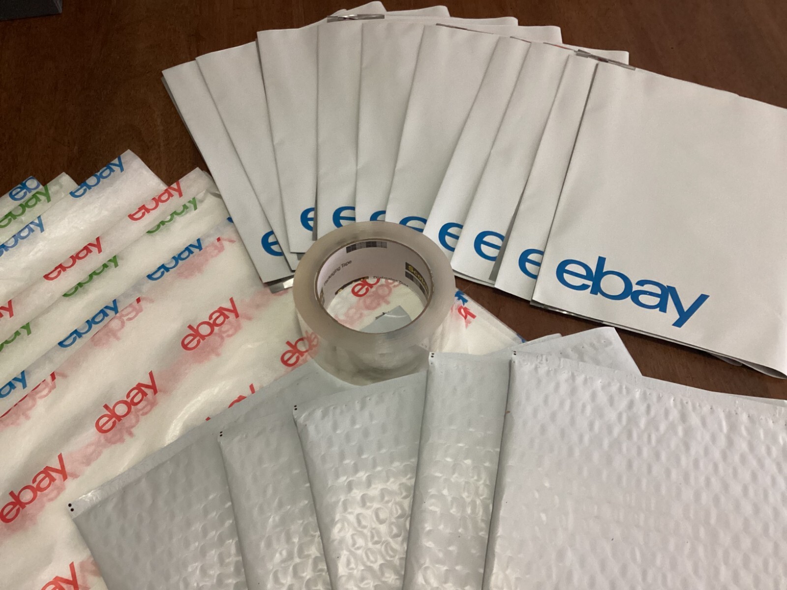 Ebay Shipping Supplies KIT Padded bubble mailers Envelopes Tissue packing tape