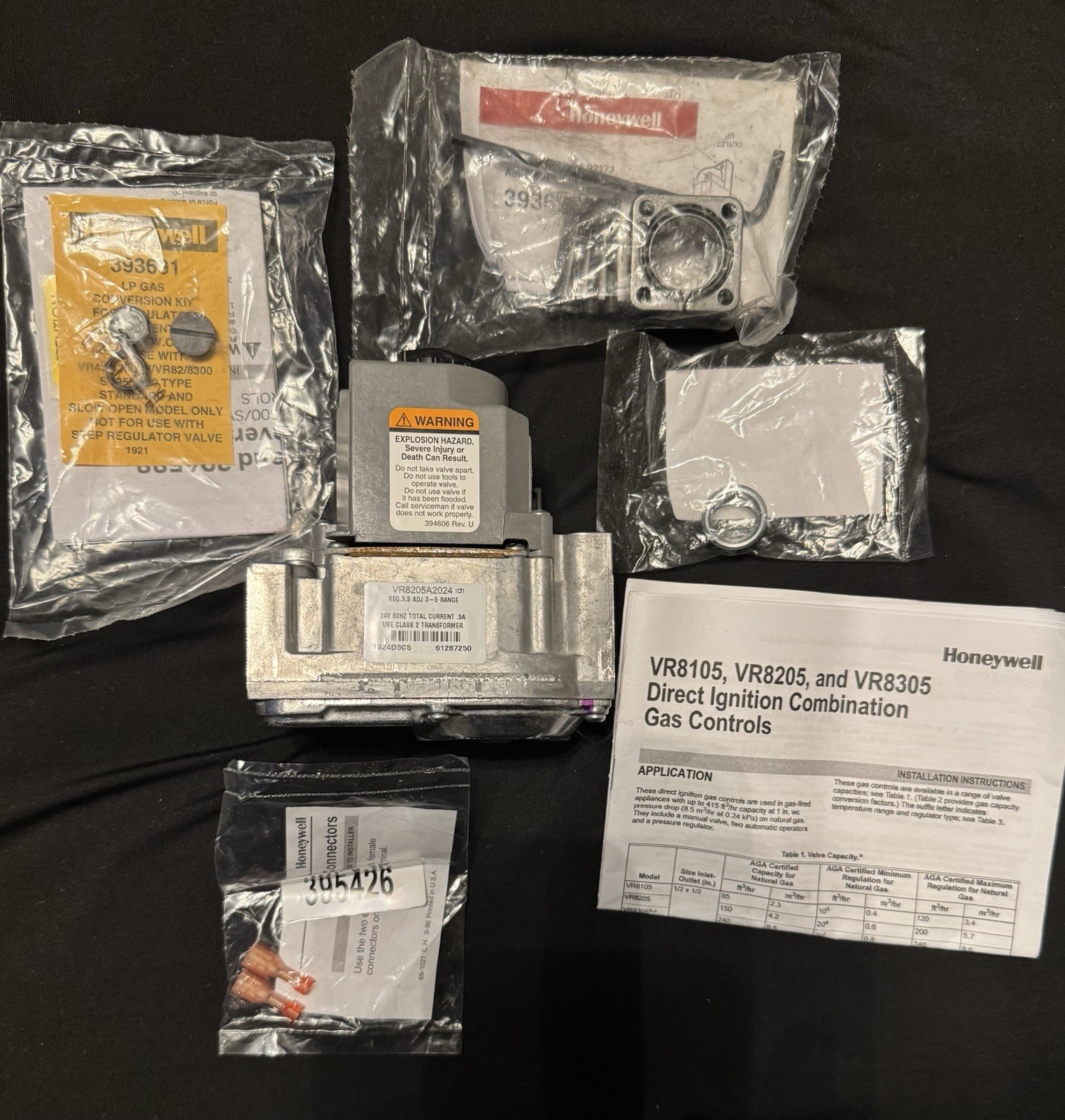 Honeywell VR8205A2024 Gas Valve 24V 60Hz For VR8205 VR8105 VR8305
