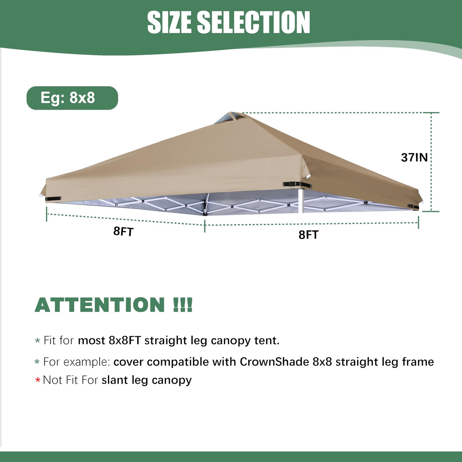 Scocanopy Replacement Top Air Vent And Buckle For 8X8 Canopy Frame Canopy Cover
