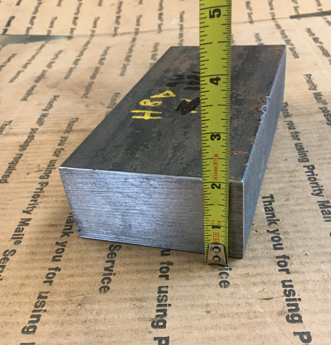 2 X 4 X 8″ L THICK BLOCK Steel Bar Target Plate Blacksmith Bench Hammer Plate