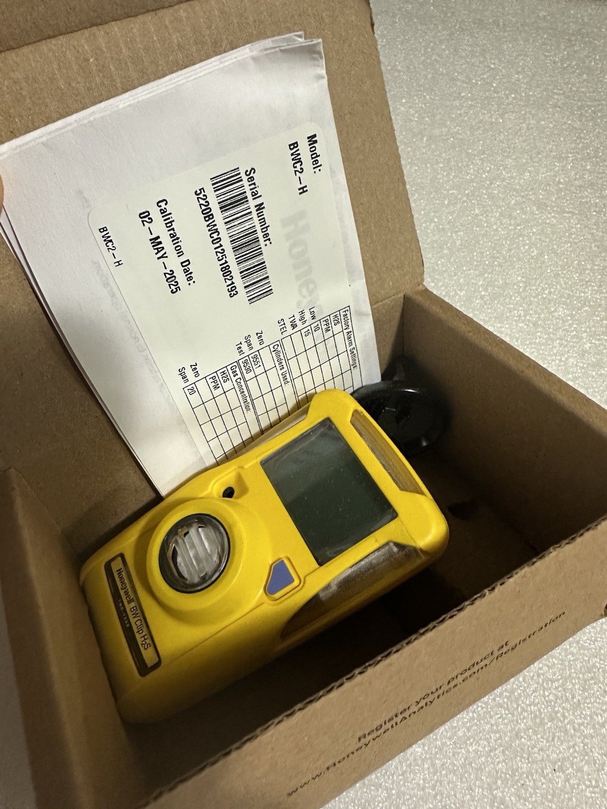 Honeywell BWC2-H H2S Single Gas Detector Portable Monitor