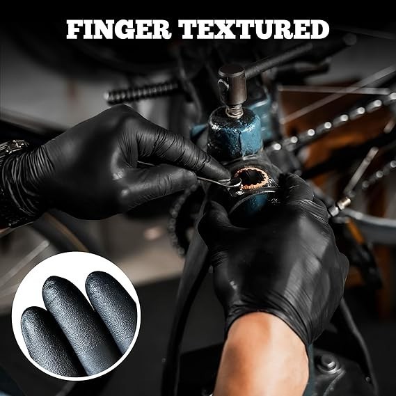 TitanFlex Disposable Nitrile Exam Gloves – 6-mil, Black, Medium 100-ct Box,