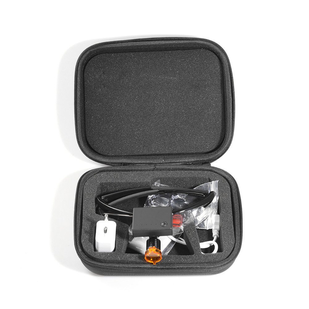 Dental Medical 3W LED Wireless Head Light with Filter & Glasses 2 in 1 Black USA