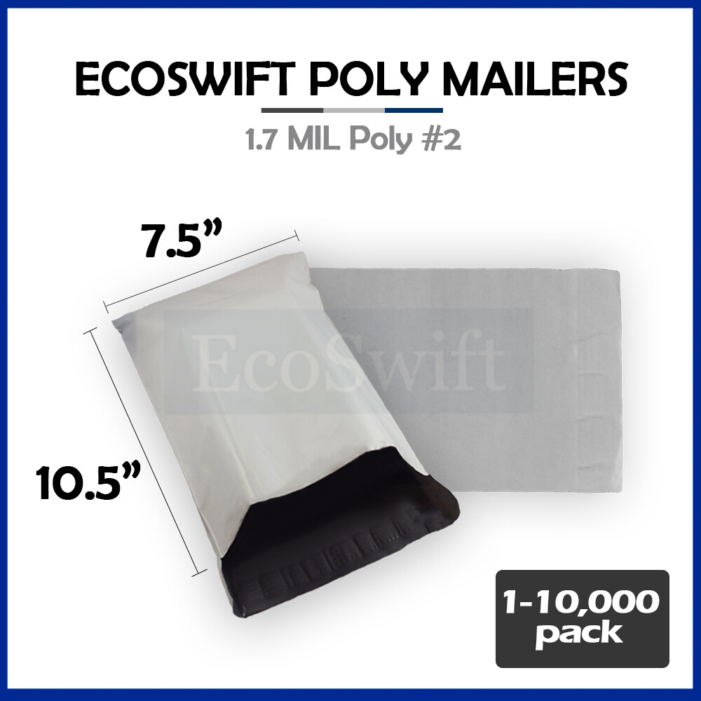 1-10000 7.5×10.5 “EcoSwift” Poly Mailers Envelope Plastic Shipping Bags 1.70 MIL