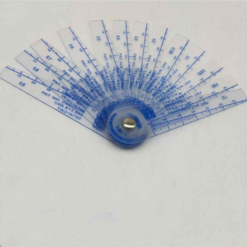 0.05-1mm Thickness Plastic Feeler Gauge Gap Filler Measuring Tool 13 in 1