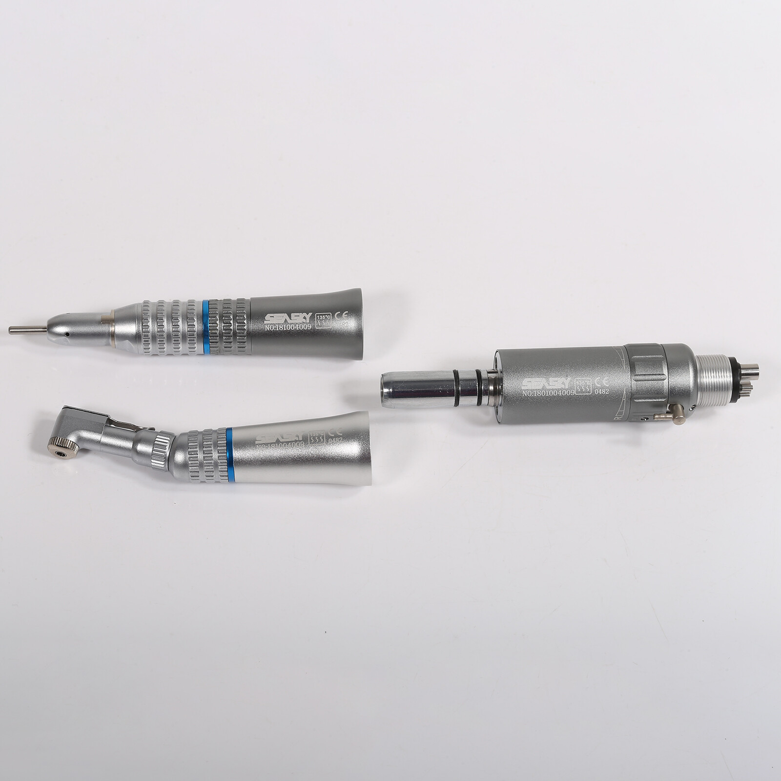 SEASKY Dental Slow Low Speed Handpiece Kit Contra Angle Straight Air Motor /Burs