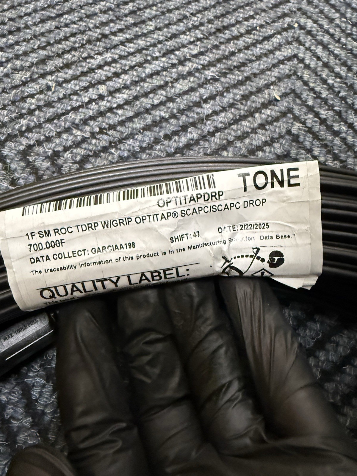 Corning Single Mode Fiber Optic Cable 700 ft Black POF OPT1TAPDRP