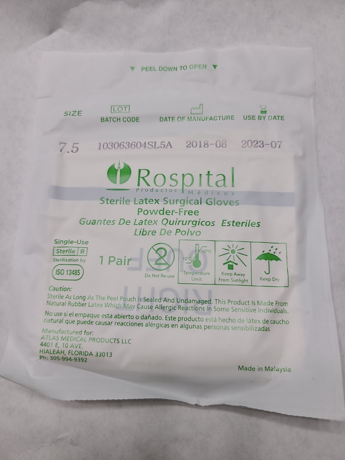 Sterile Latex Surgical Gloves Powder-Free 6.0 to 8.5 (50/400 pcs) from Malaysia