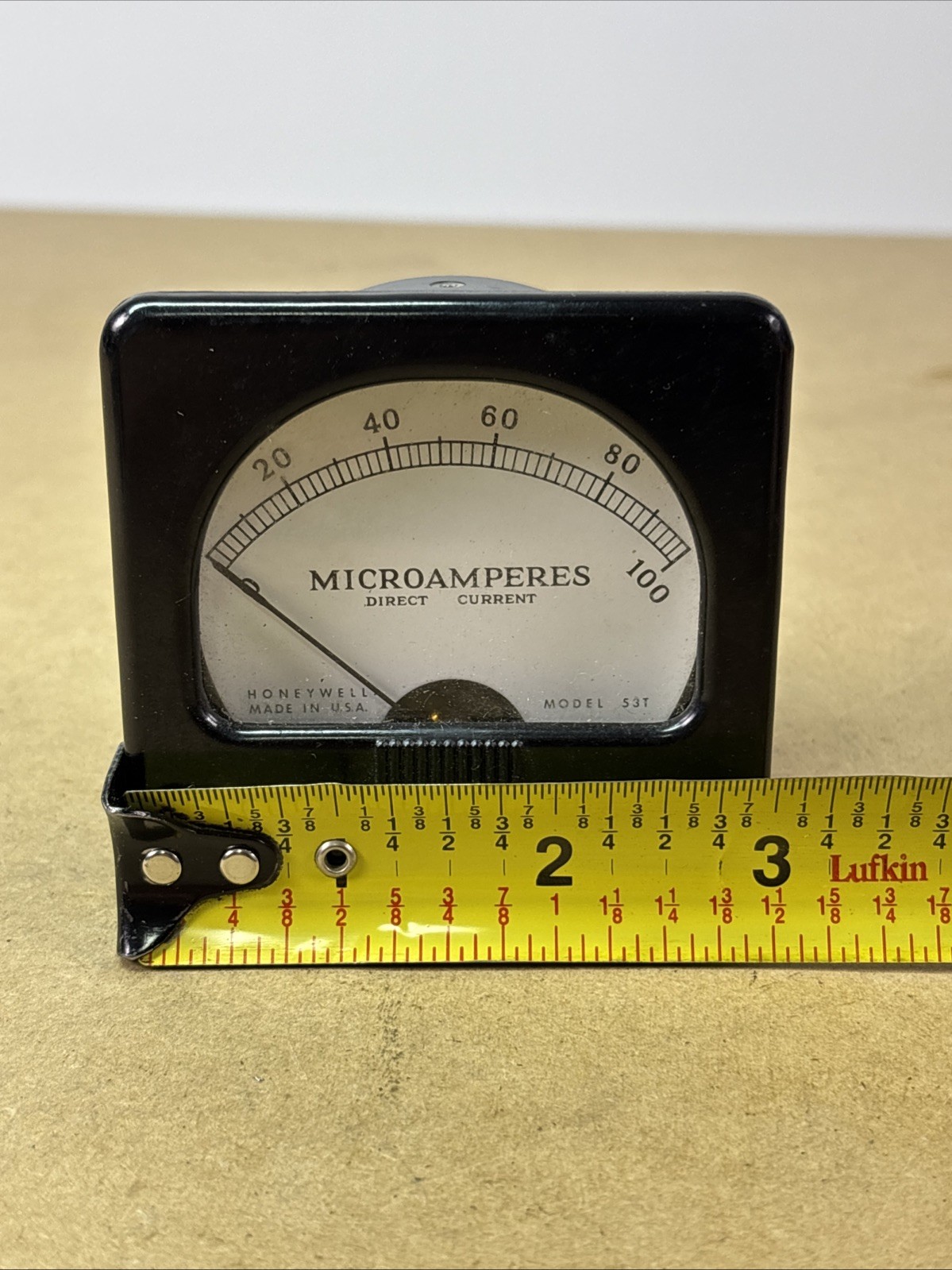 Vintage Honeywell Model 53T DC Meter Measures 0-100 Microamperes Guaranteed