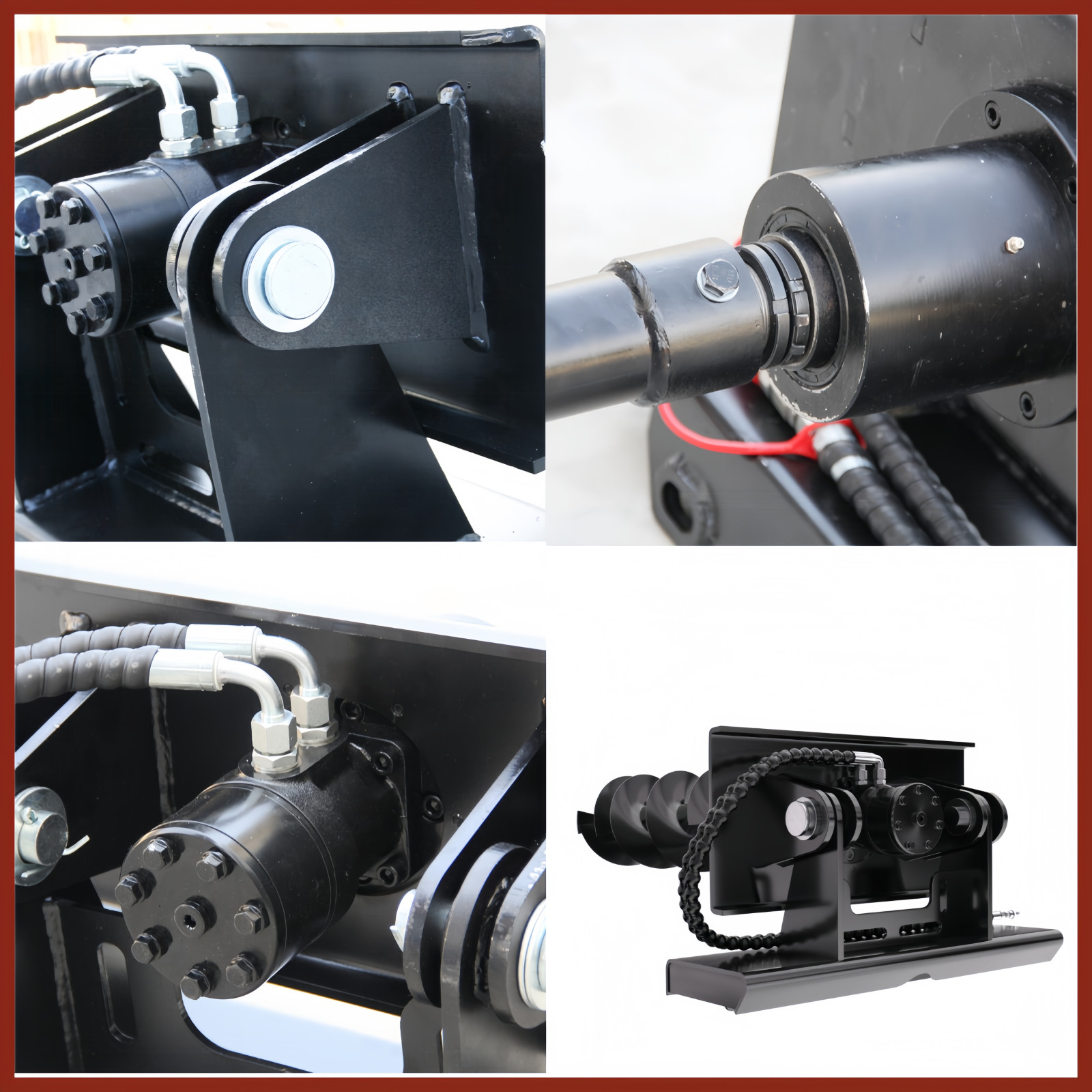 Hydraulic Auger For Mini Skid Steer Loader Attachment Post Hole Drill Free Ship