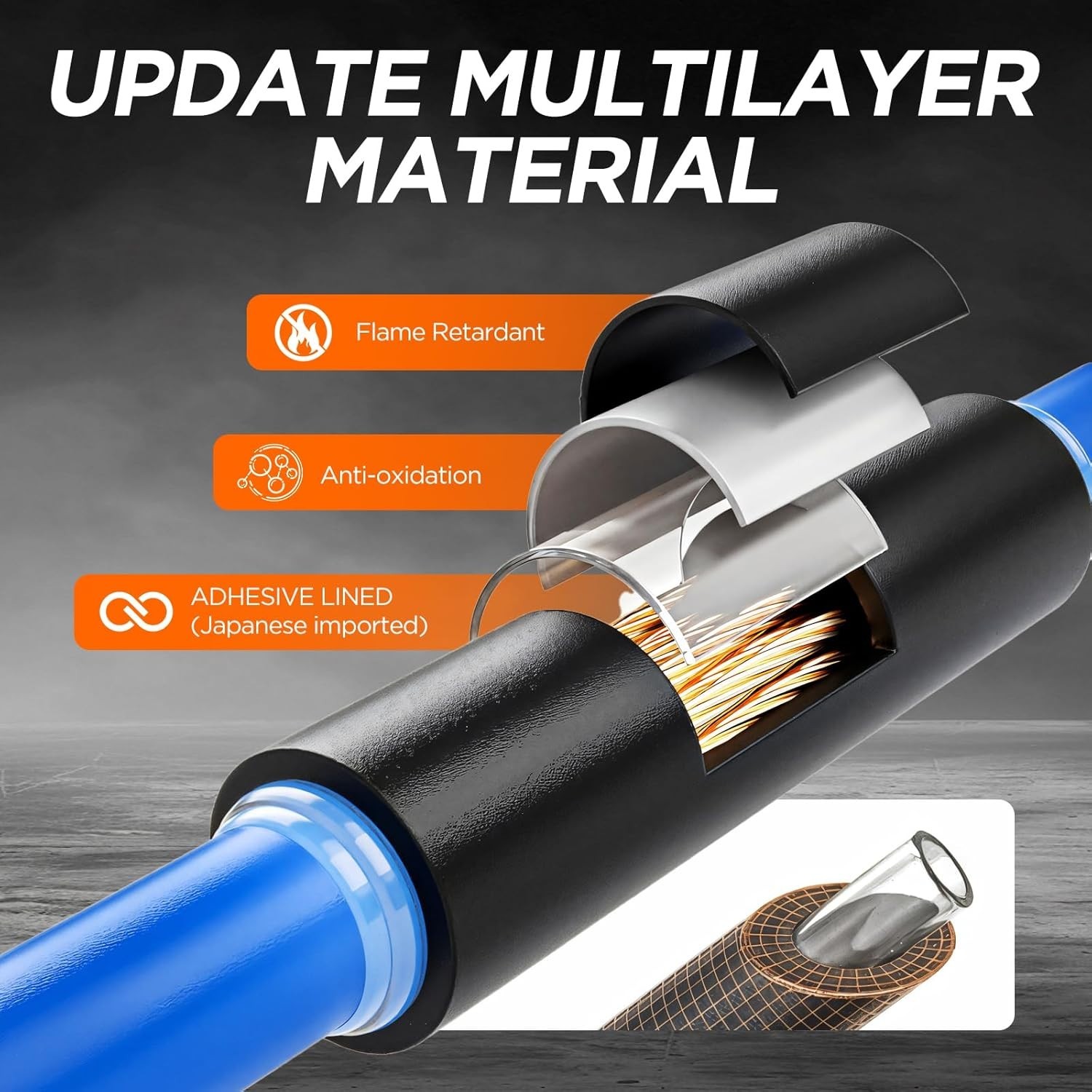 7-Size Heat Shrink Tubing Roll Kit: 4:1 Adhesive Lined, 39 Ft Marine Grade Water