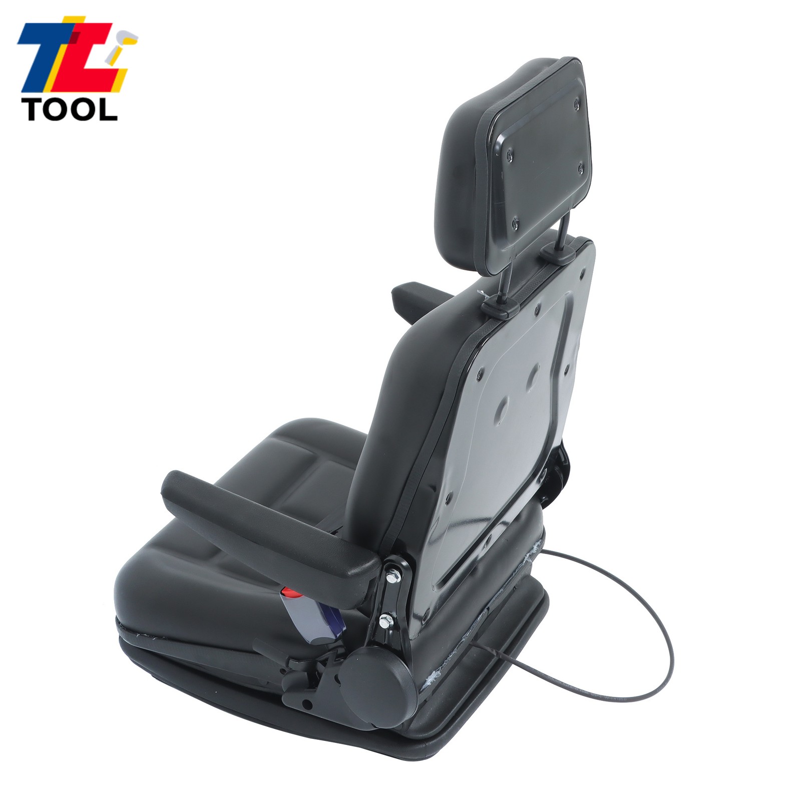 Forklift Tractor Seat Suspension Adjustable Backrest Armrest Safety Belt