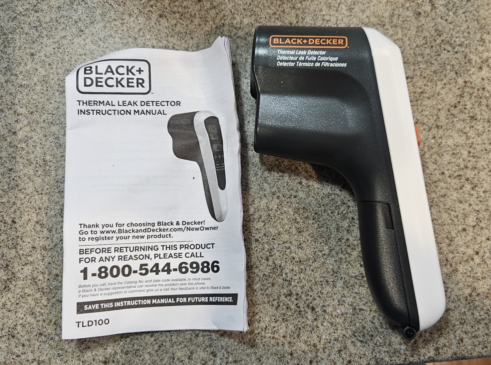Black & Decker Handheld Thermal Leak Detector TLD100 Tested New