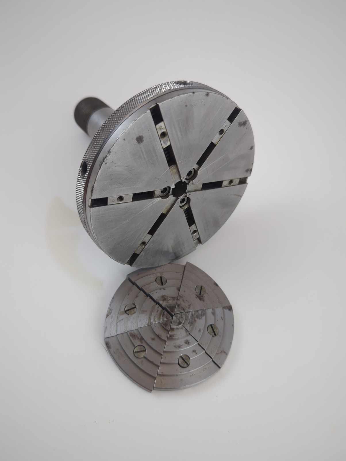 JF 100mm 4″ Swiss Made 6 Jaw Bezel Chuck W Schaublin W25 Arbor Watchmakers Lathe