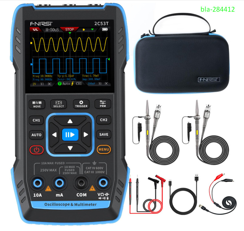 2C53T Handheld 3-in-1 Oscilloscope 50MHz 250MS/s w/ Multimeter DDS Generator