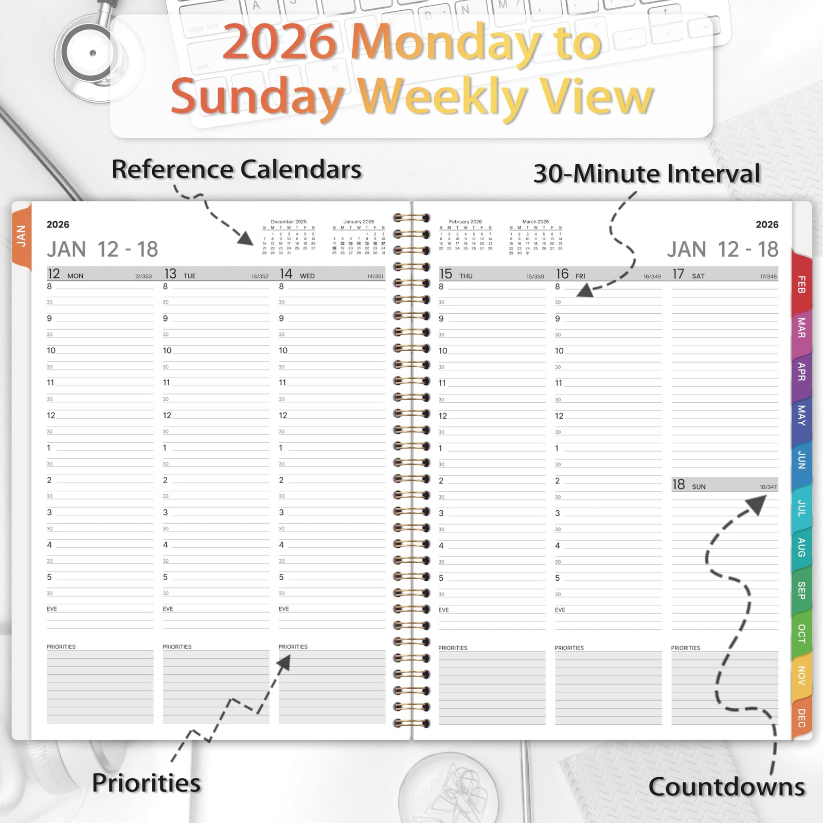 2026 Appointment Book – 2026 Planner, Daily Hour Planner, Weekly Monthly Plan…