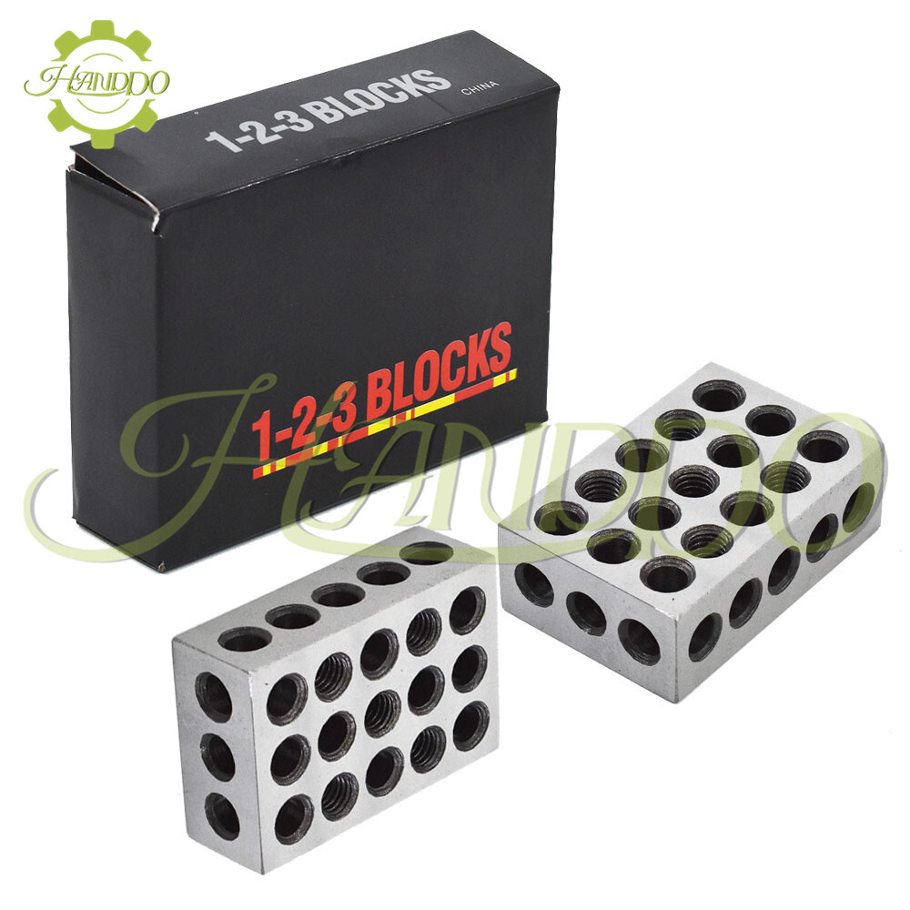 Ultra Precision 1 Matched Pair 1-2-3 Blocks 23 Holes .0002″ Machinist 123