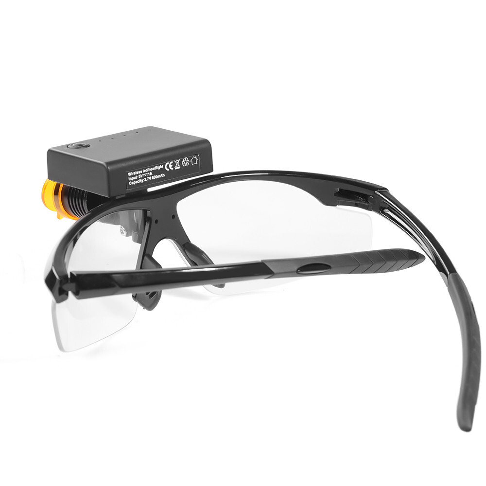Dental Medical 3W LED Wireless Head Light with Filter & Glasses 2 in 1 Black USA