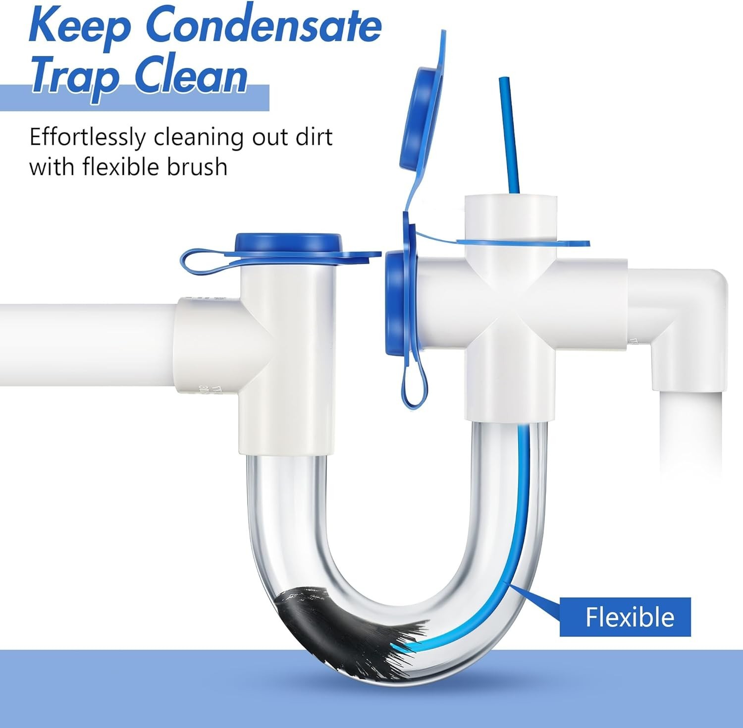 3 Pcs 16 Inch Flexible AC Drain Brush Set – Clean Your HVAC Condensate Trap