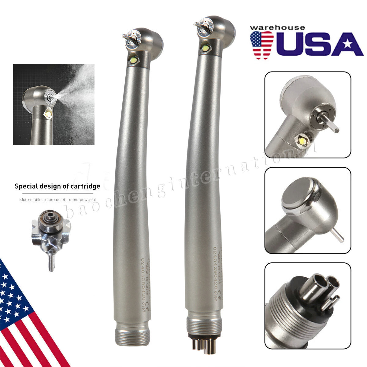 Estilo NSK Dental LUZ LED Pieza de mano de alta velocidad 2/4 Hoyo 3 rociar