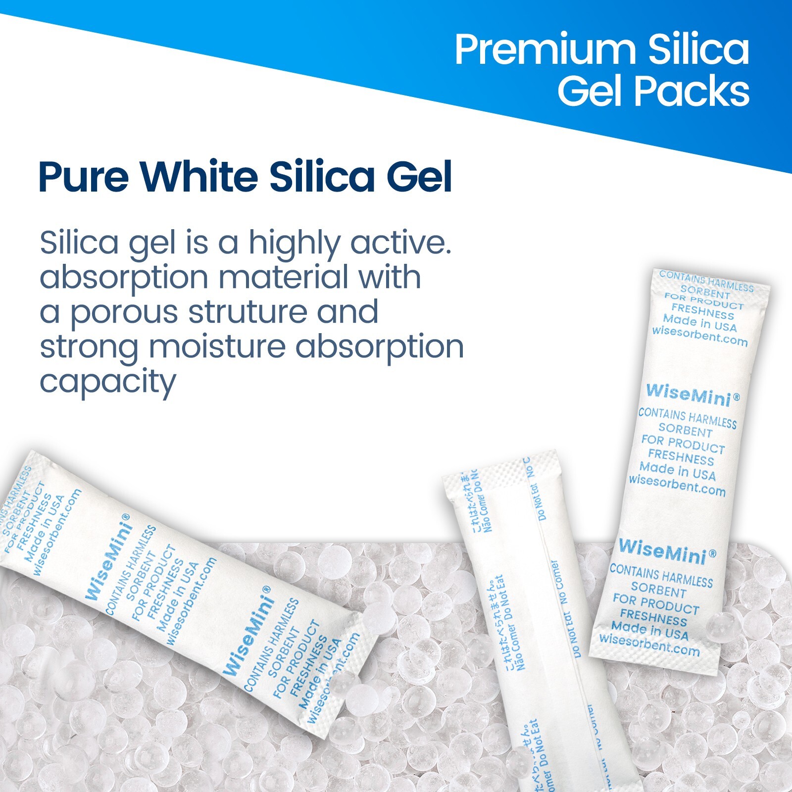 5 Gram Food Safe Desiccant Packs, Silica Gel Packets, Silica Moisture Absorbers