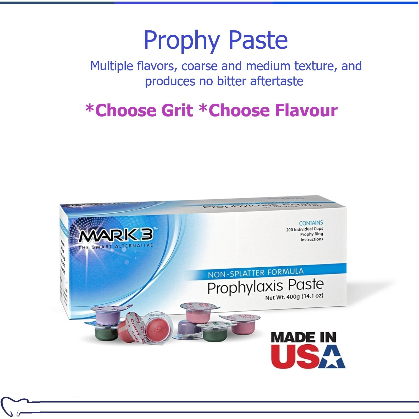 Dental Prophy Paste Up to 400 Prophylaxis Non Splatter Mark3 All types & Flavors