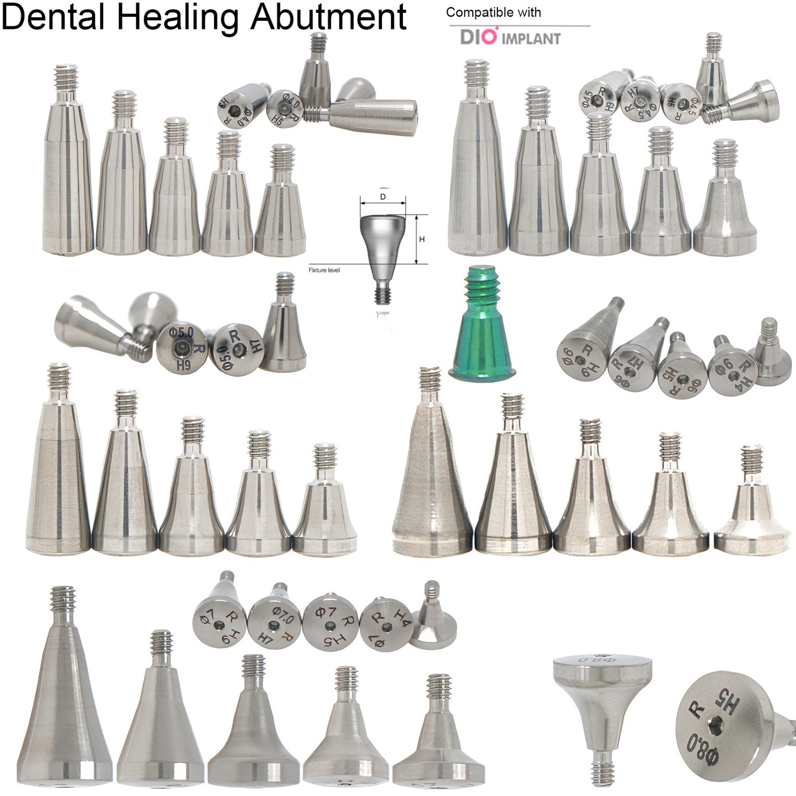 US DIO UFII Regular Impression Coping Transfer Straight Locator Healing Abutment
