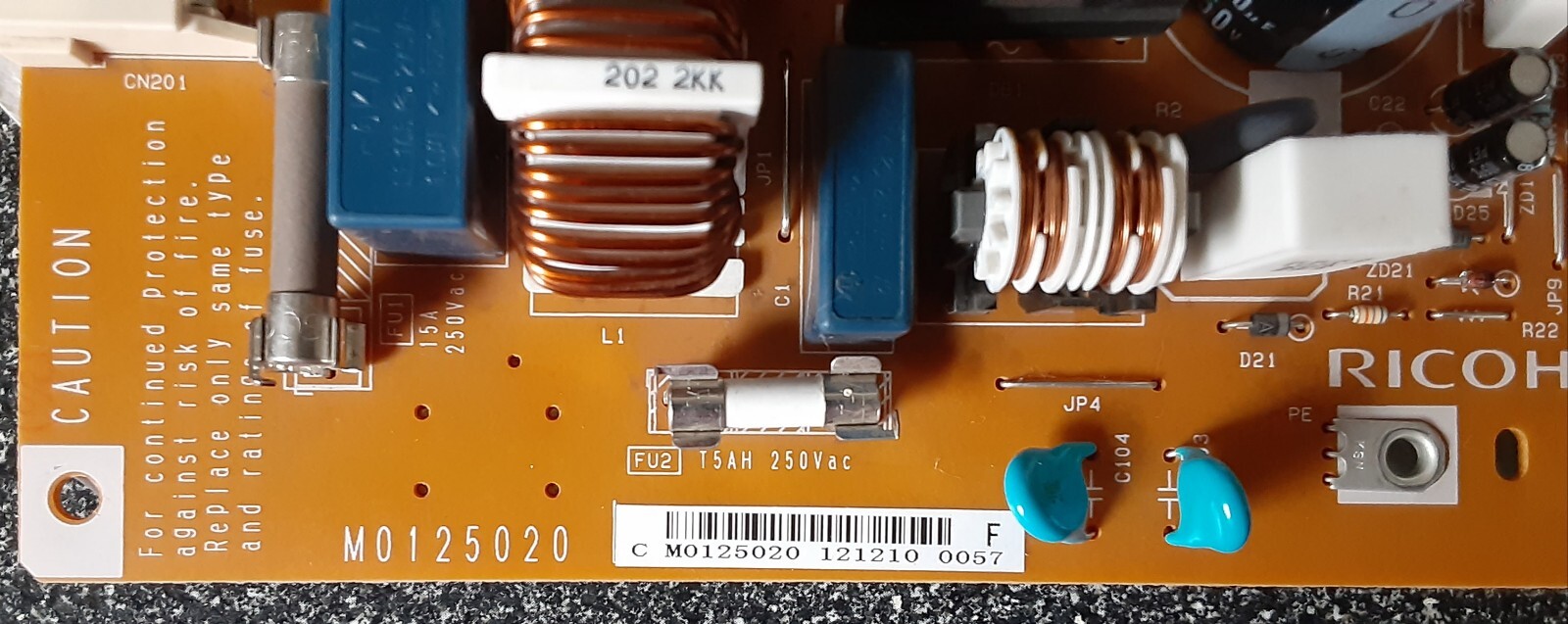 Ricoh Savin Lanier Low Voltage Power Supply Board LVPS M012-5020 M0125020