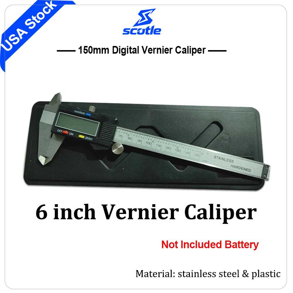 6″ LCD Digital Stainless Steel Caliper Vernier 150mm CNC Micrometer Measure Tool