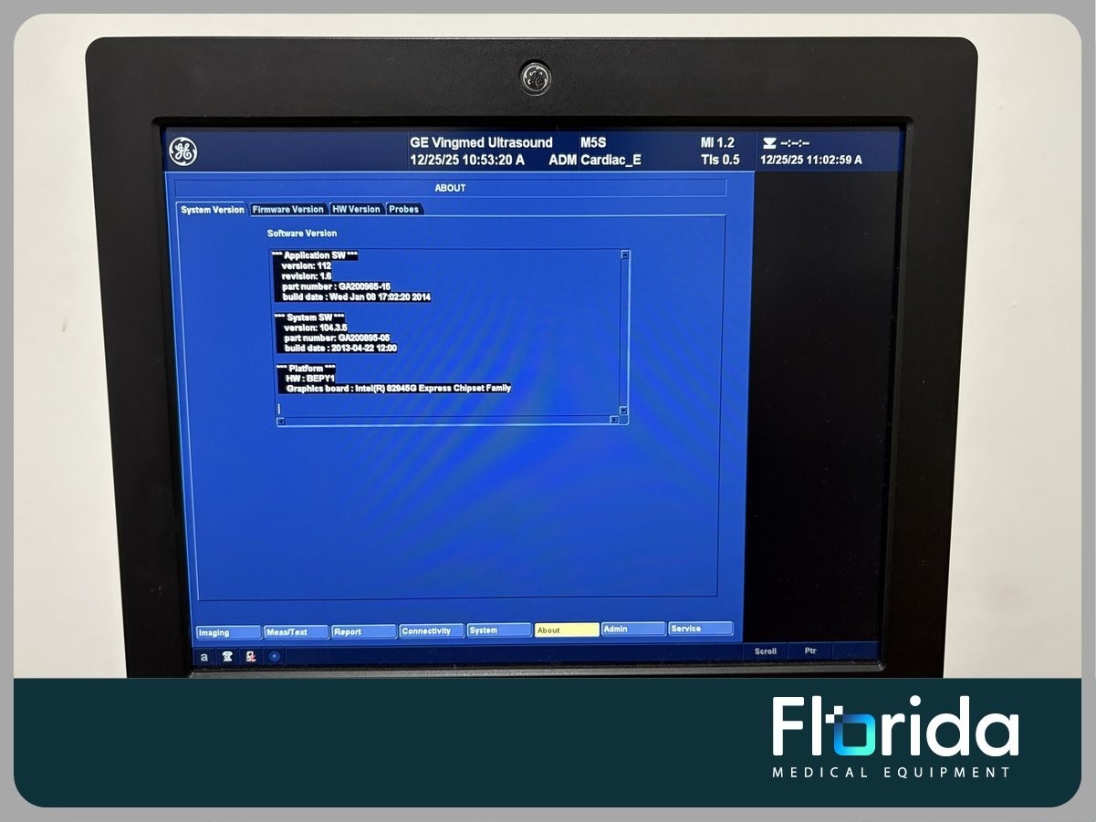 2012 GE VIVID E9 ULTRASOUND SYSTEM SOFTWARE 104.3.5 fully tested 60 days wrty+