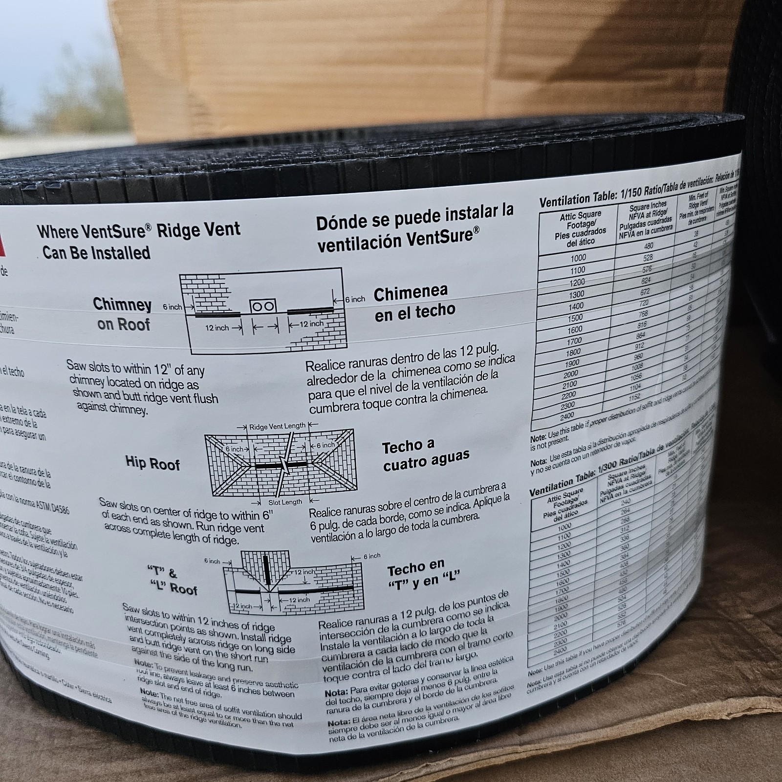 Owens Corning VentSure 7 in. x 20 ft. Ridge Vent Rigid Roll w/Weather Protector
