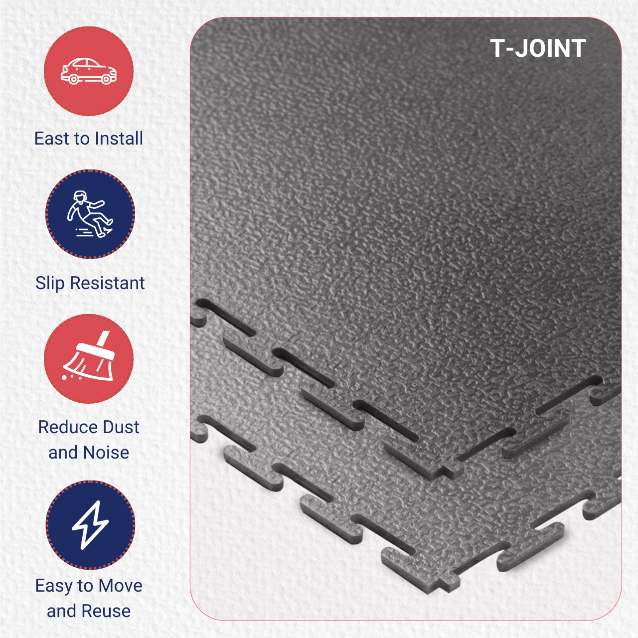 4.5 mm – T-Joint SupraTile Coin or Textured – 12 Tiles Per Case