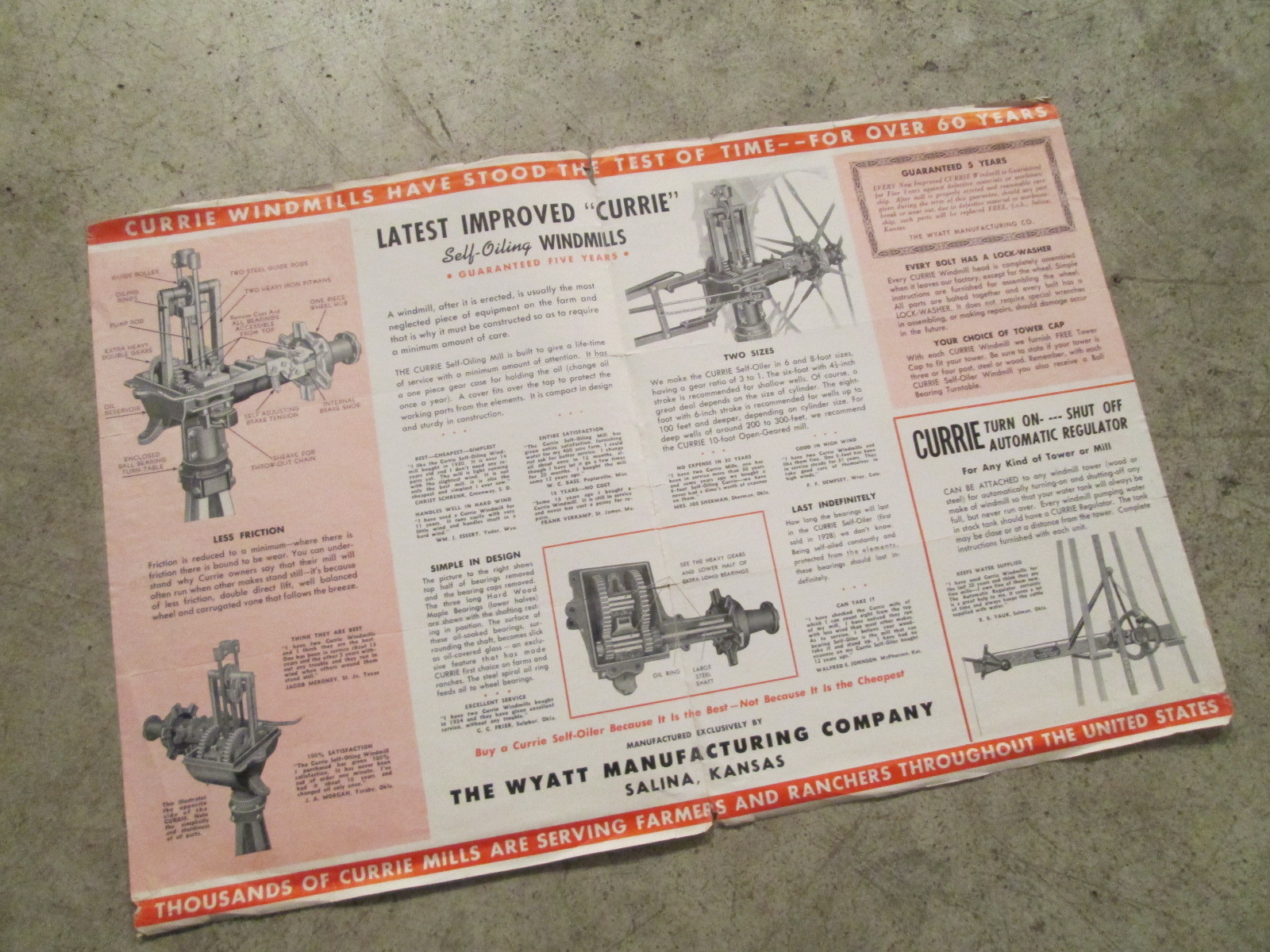 Currie Oil-Bath Windmill Trade Literature