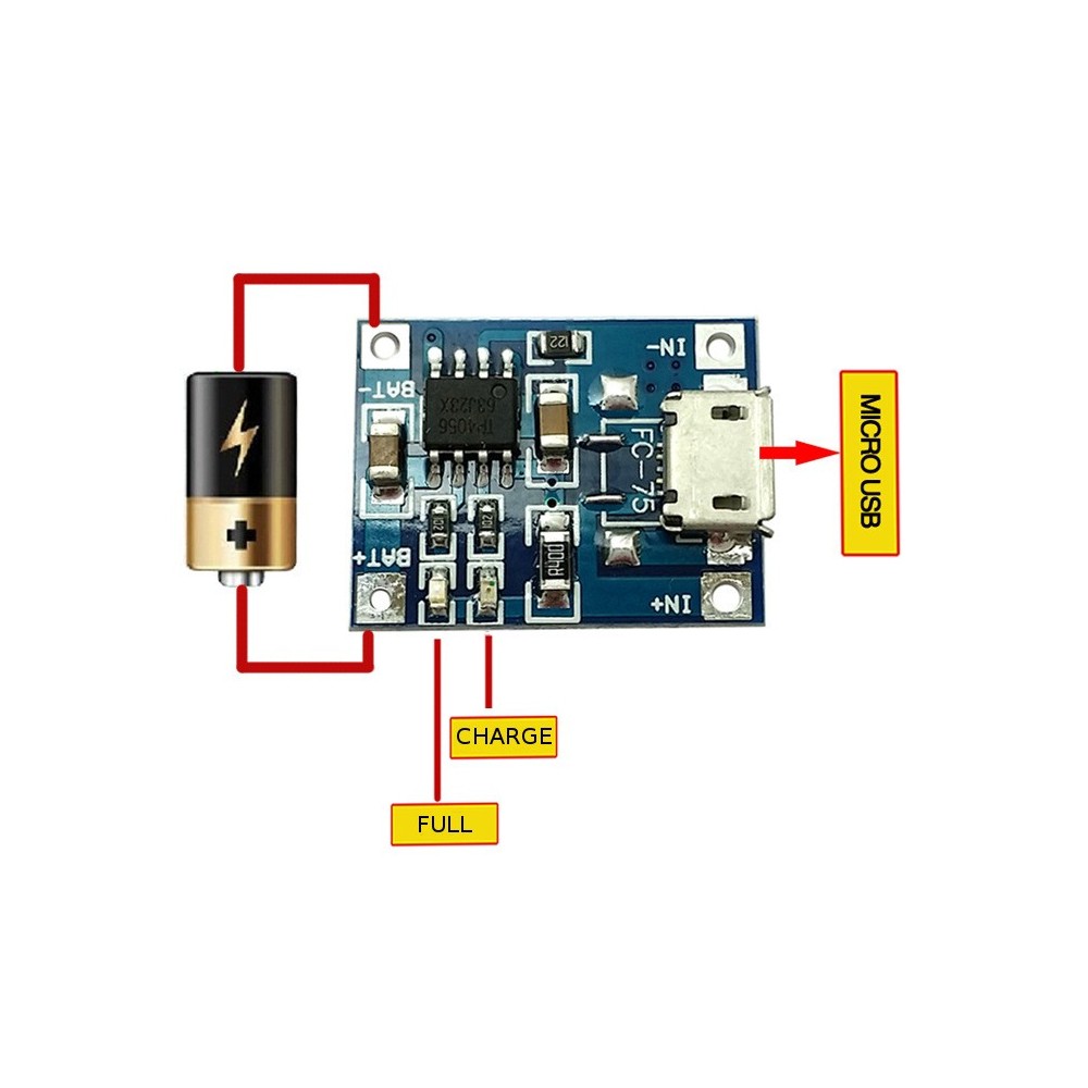 40pcs 5V Micro USB 1A 18650 Lithium Battery Charging Board Charger Module TP4056