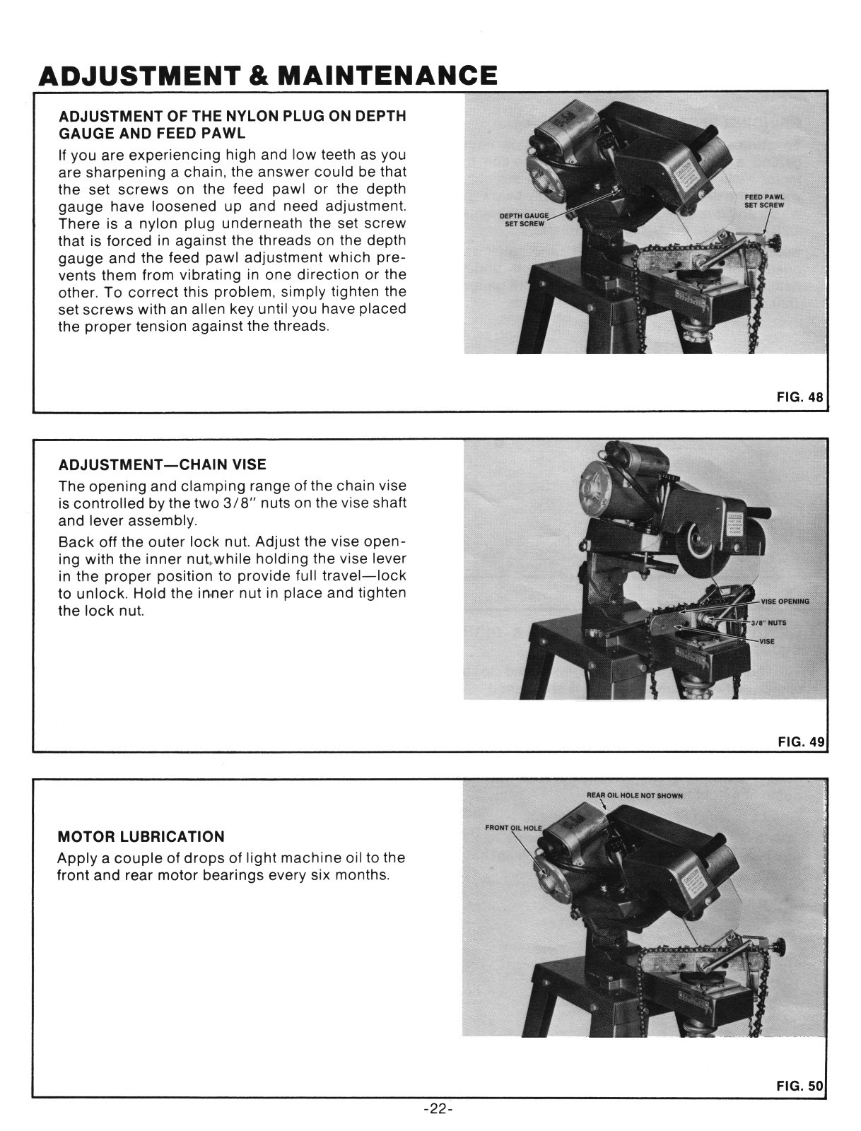 Foley Belsaw 308 Saw Chain Grinder Operator, Service, & Parts Manual #1474