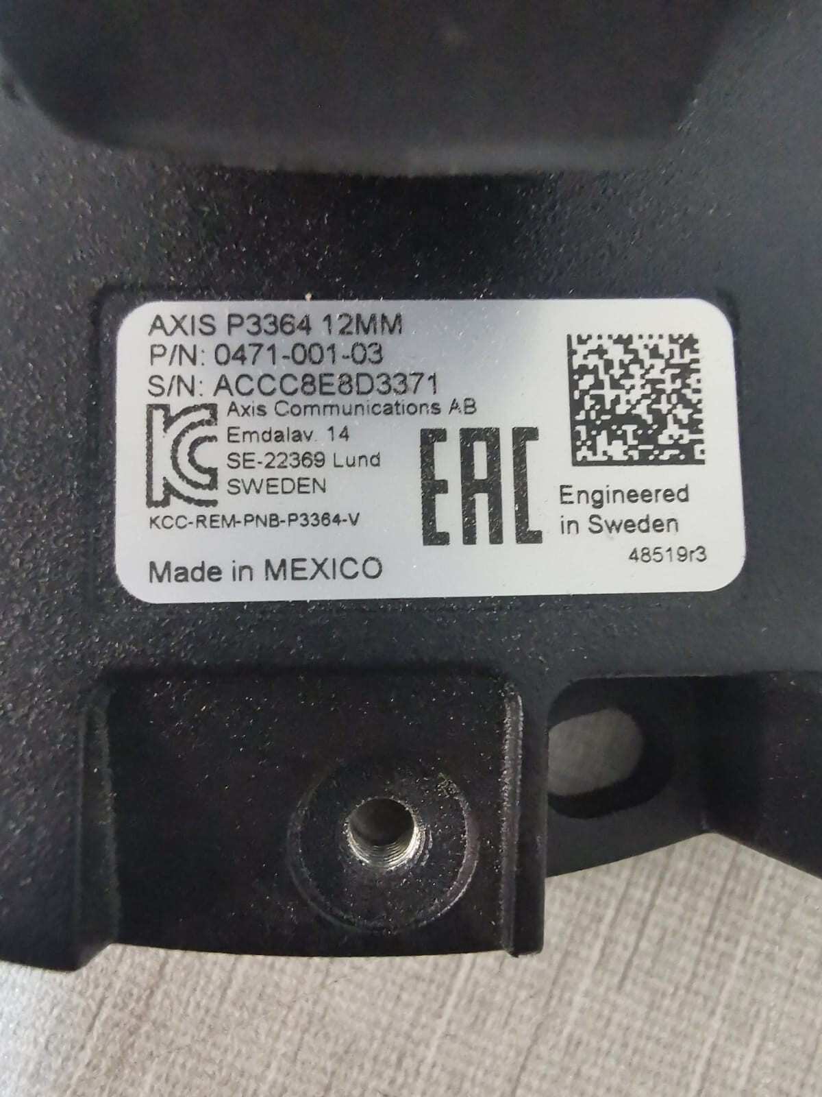 AXIS P3364 12MM Security Camera