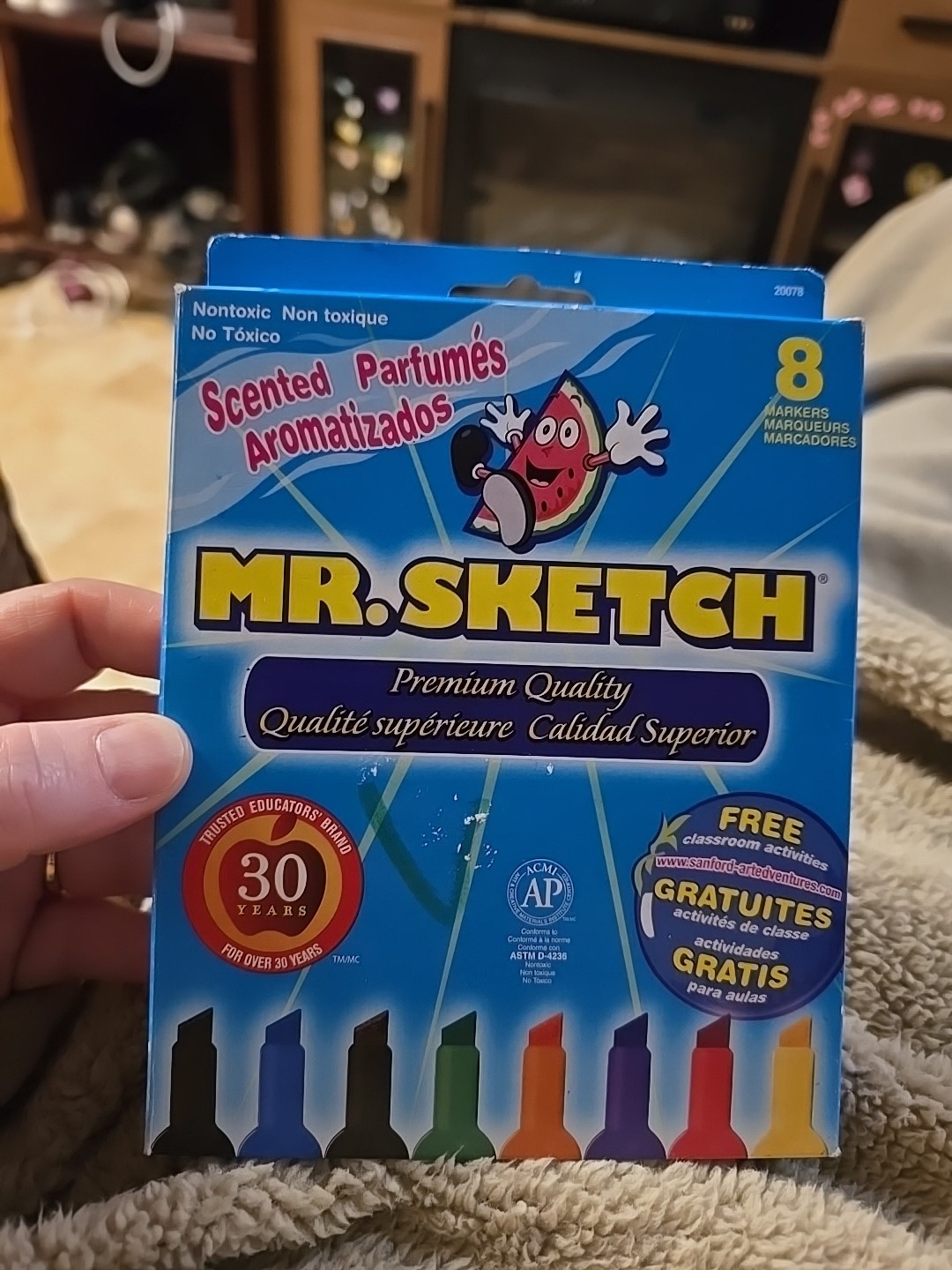 Mr. Sketch 8 Markers Nontoxic Scented NOS 2005 Chiseled 20078 Watercolor Asst.