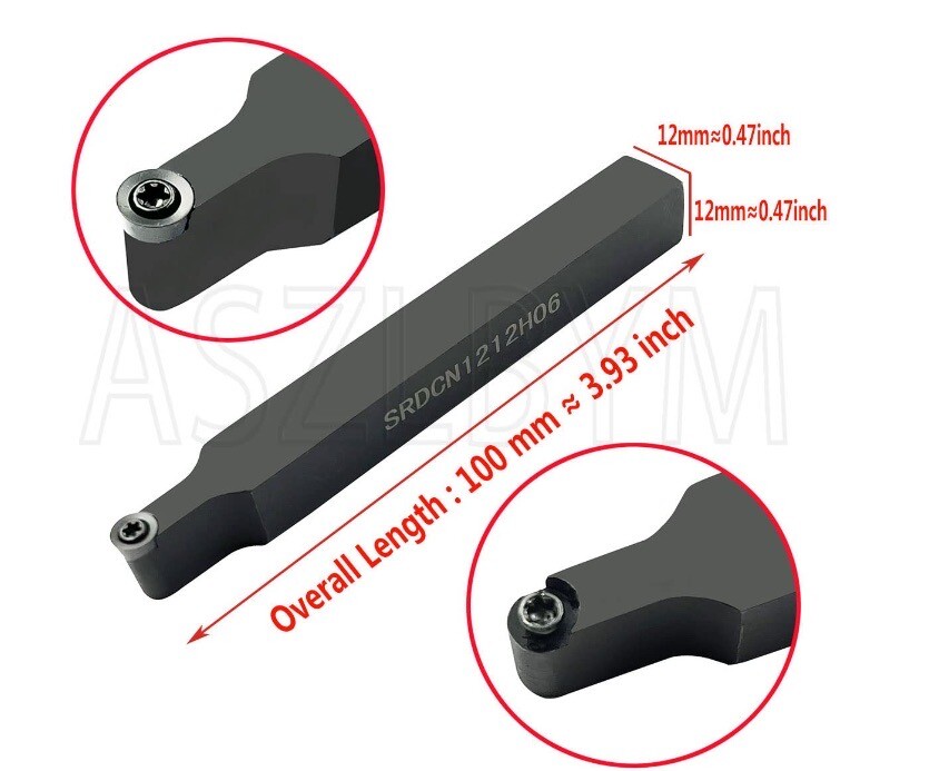 12mm SRDCN1212H06 Boring Bar Turning Tool For RCMT 0602MO Inserts R3 Circular