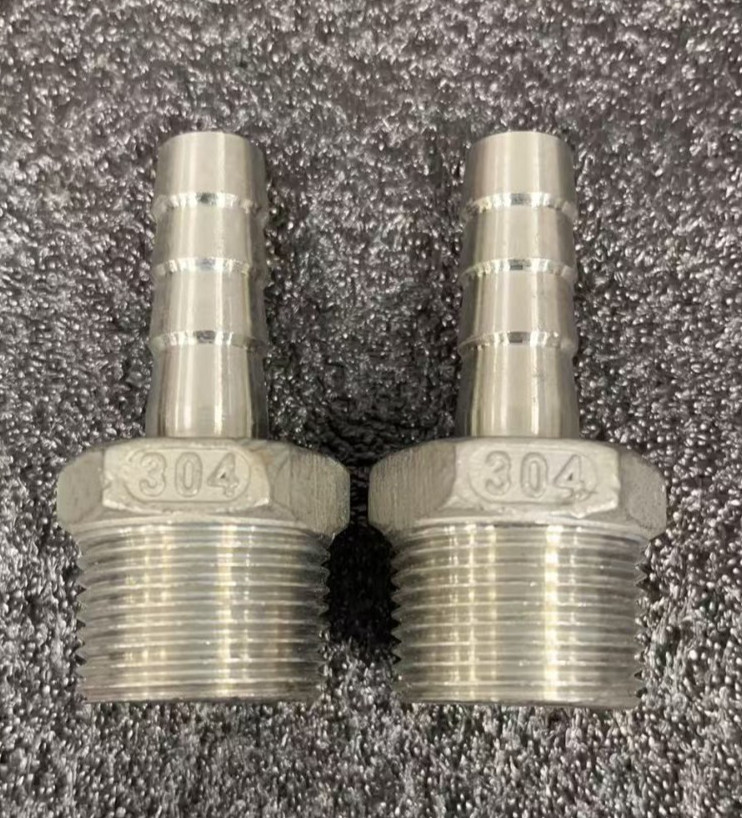 2 Pcs. 1/2″ Barbed 13mm 3/4″ NPT Male 304 Stainless Steel Barb Hose Fitting