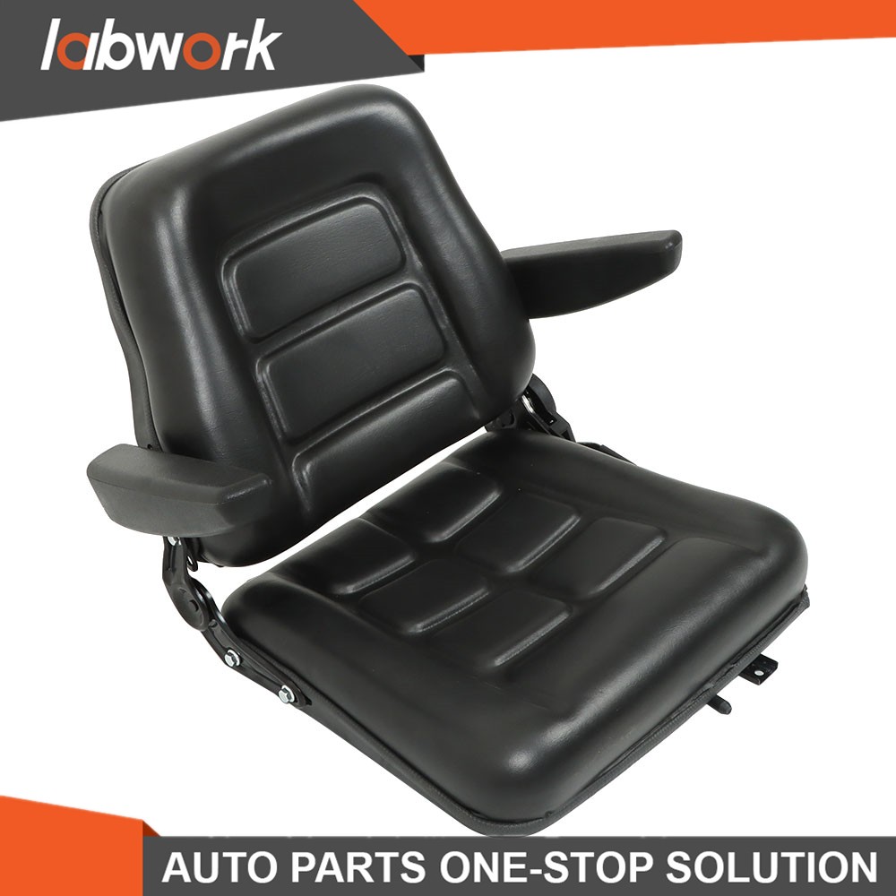 Labwork Universal Adjustable Forklift Tractor Seat Suspension Seat w/Safety Belt
