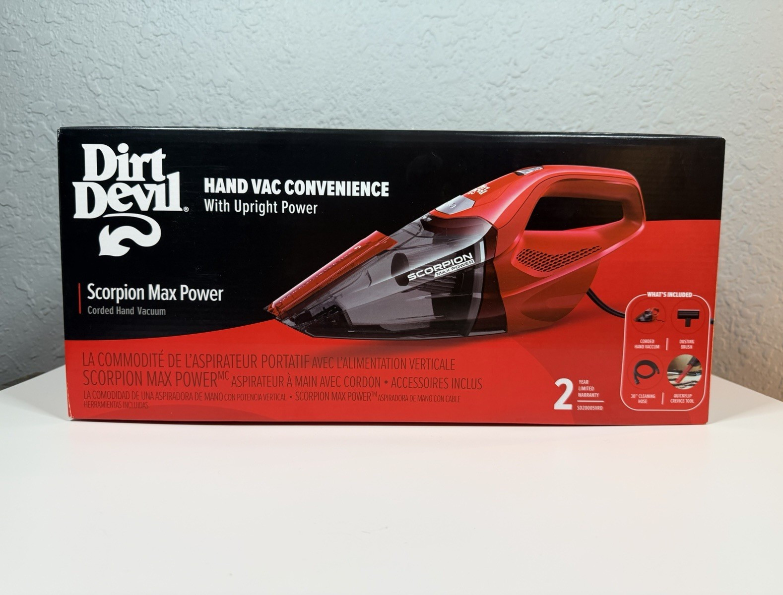 Dirt Devil Scorpion Max Power Corded Bagless Hand Vacuum w/ Crevice Hose