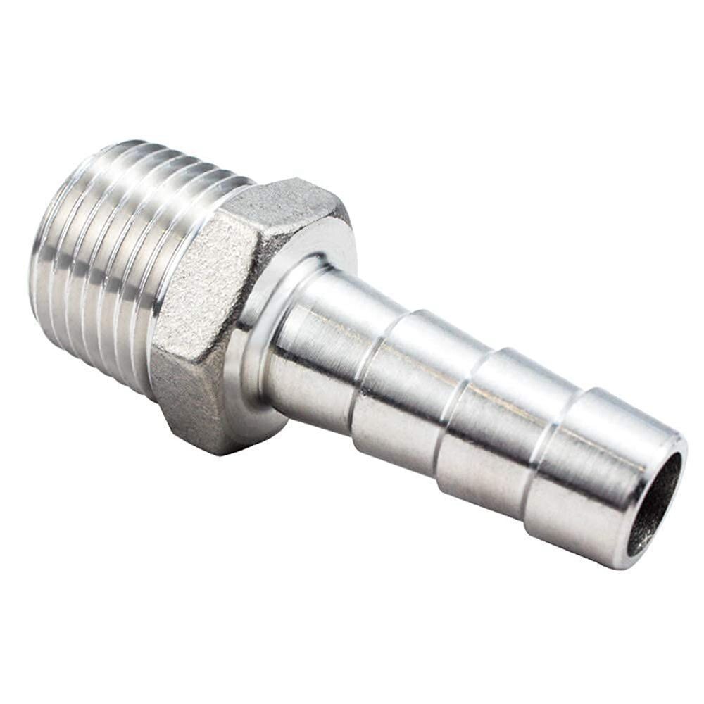 2x Stainless Steel 3/4″ Hose Barb to 1/2″ Male NPT Home Fitting Water Fuel N963