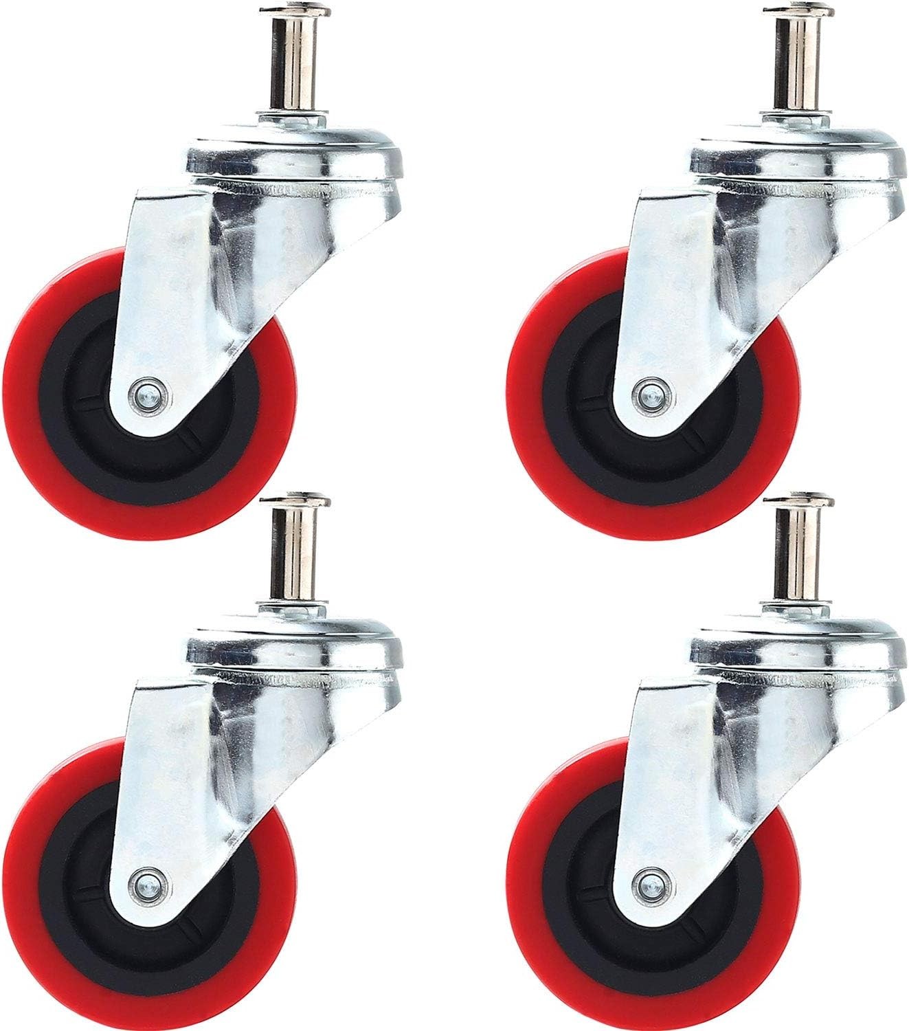 6 Pack Heavy-Duty 2.5″ Swivel Caster Wheel Creeper Service Cart Stool Post Mount