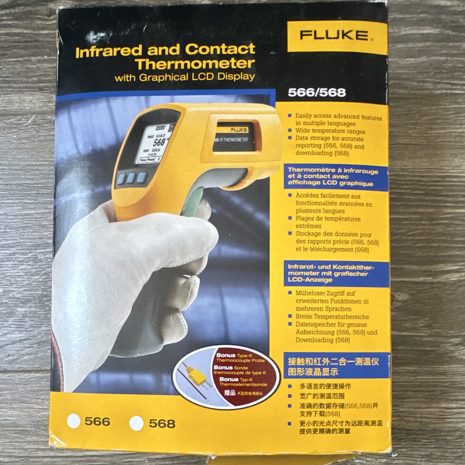 Fluke 566/568 Infrared & Contact Thermometer w/ Graphical LCD Display