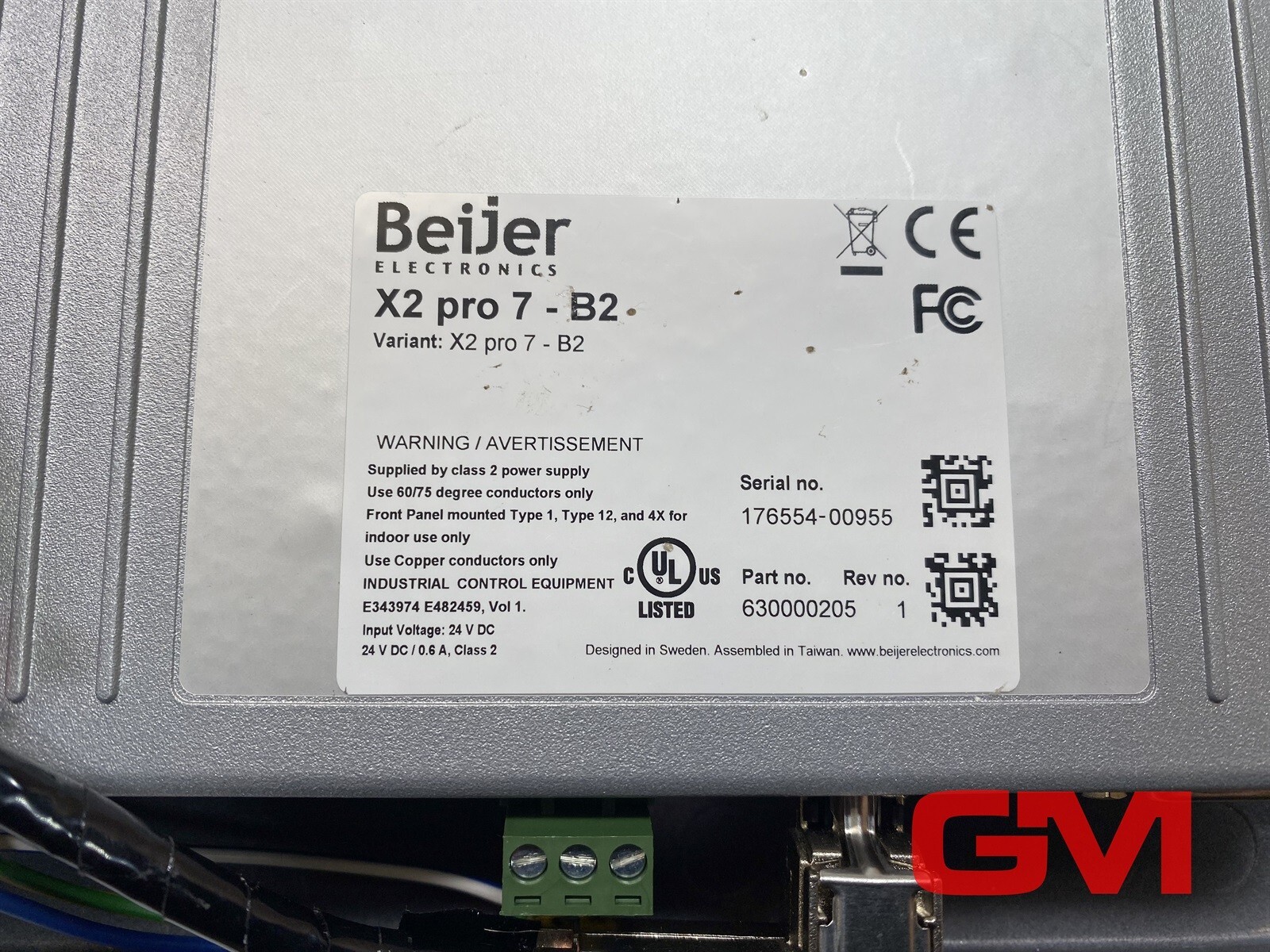 Beijer Display X2 Pro 7 – B2 HMI Panel 630000205 Rev. 1 + Control Unit