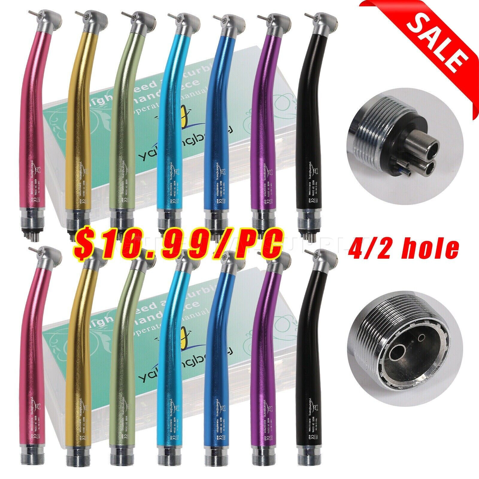 NSK PANA MAX Style Dental High Speed Handpiece Turbine 2/4Holes 7-Colors Rotor