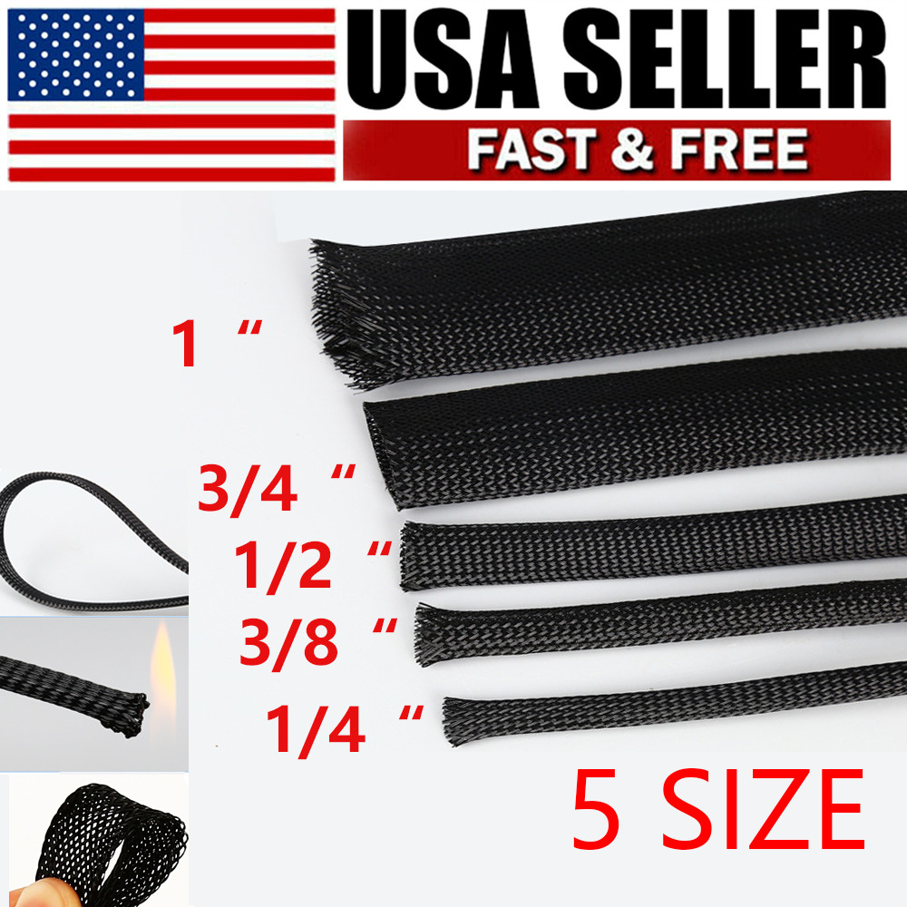 Split Self Wrap Loom Sleeve Nylon Braided Wire Cable Tubing Cord