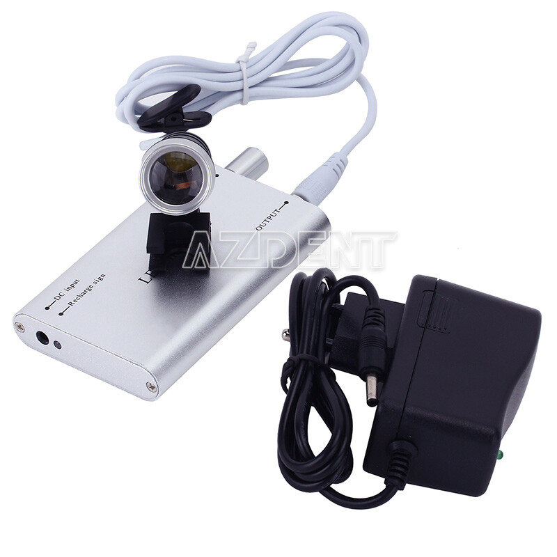3.5X Dental Surgical Headband Medical Binocular Loupes LED Head Light Lamp