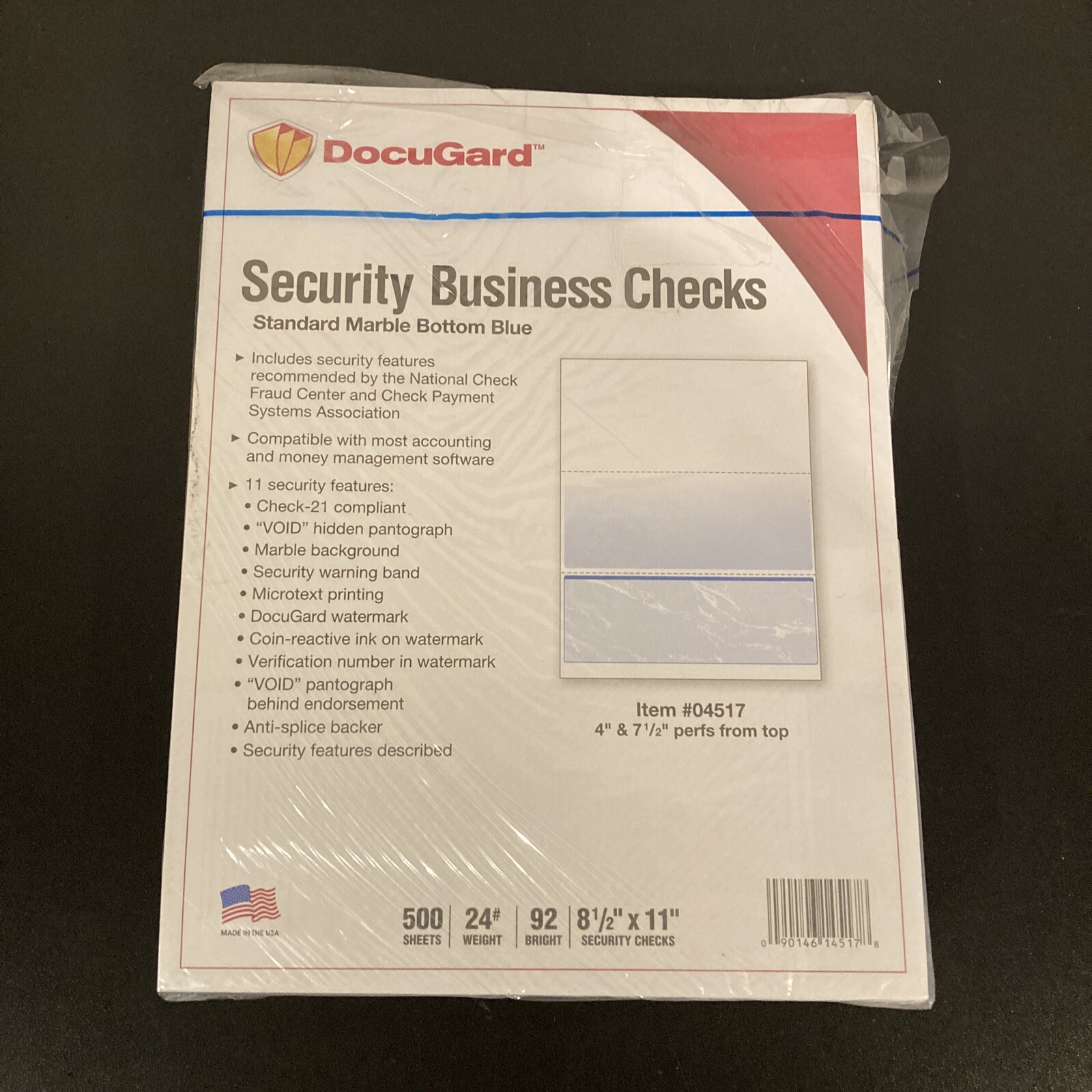 Docuguard 04517 Check Paper – For Laser, Inkjet Print – Letter – 8.50″ X 11″
