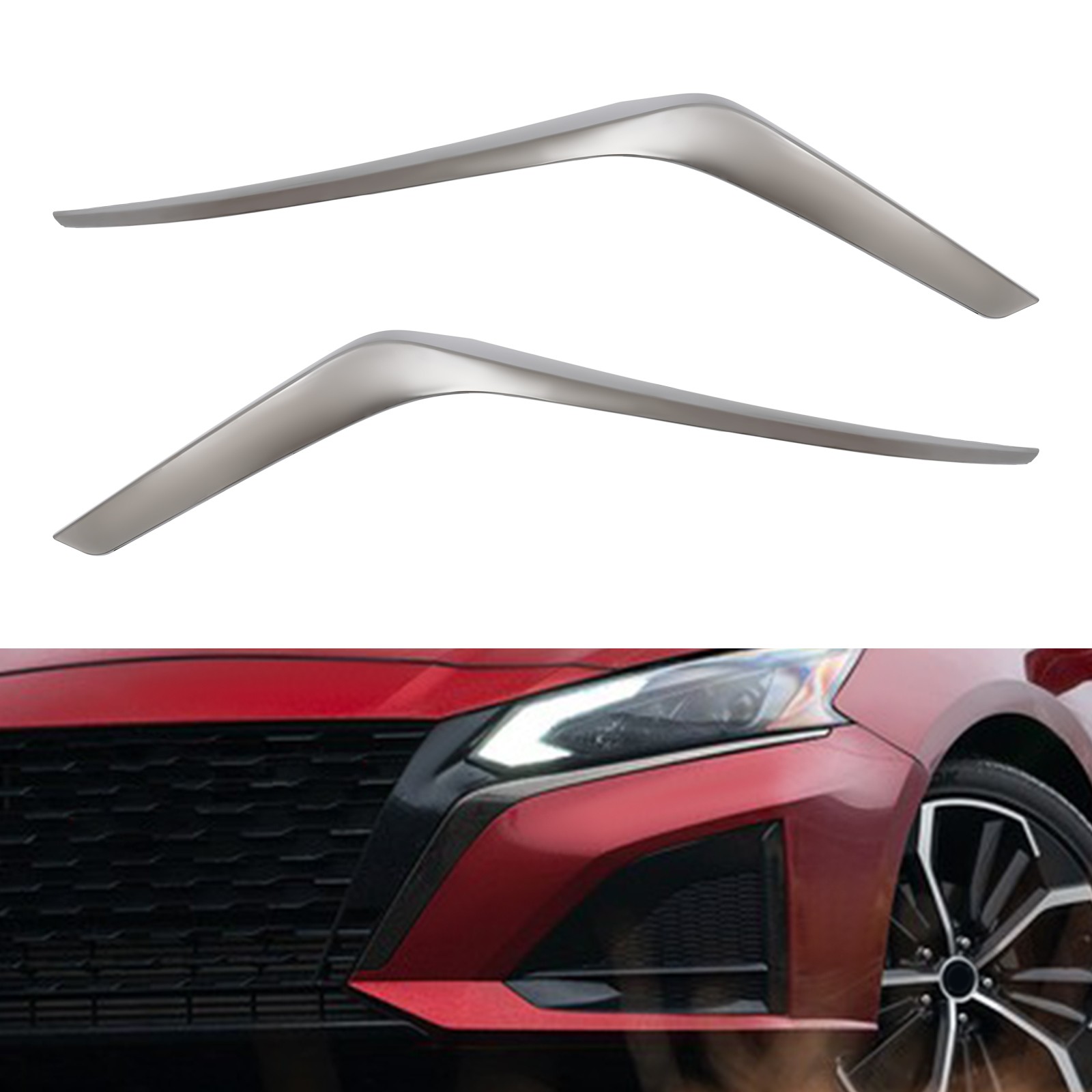 Driver&Passenger Side Front 2* Grille Molding Trims For 2023-2024 Nissan Altima